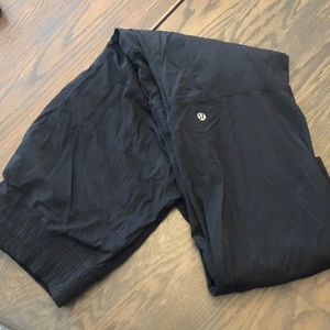 Lulu Lemon black track pants with thermal leggings